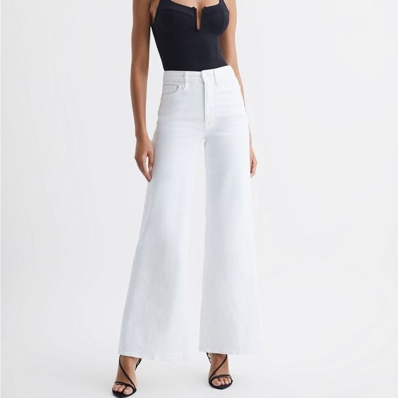 Good American Denim - NWT Good American Good Waist Palazzo Wide Leg Jeans White Size 29 High Waist